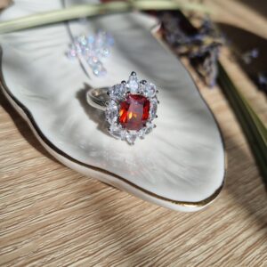Red Ruby crystal ring